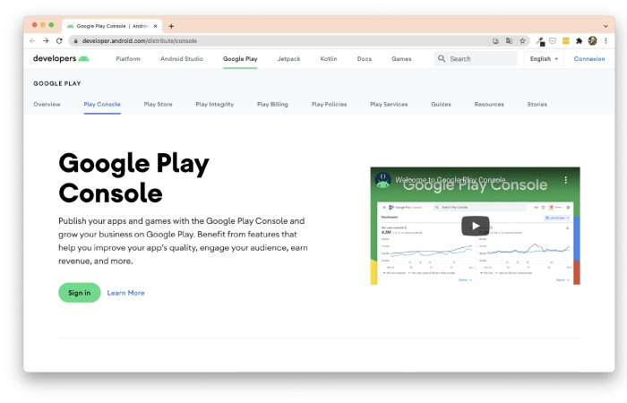 Creating the App on the Google Console